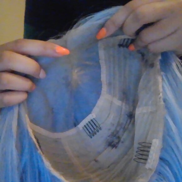 Light Blue Synthetic lace front 22 inch main image 5